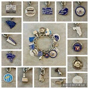 1976 Silver Charm Bracelet 7"